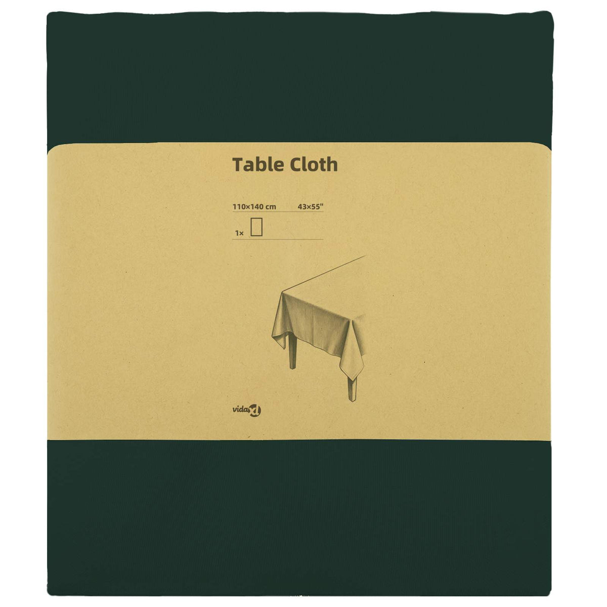 Vidaxl tafelkleed rechthoekig donkergroen 110 x 140 cm polyester