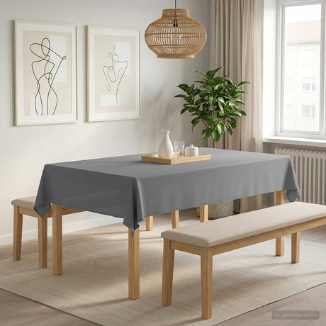 Vidaxl tafelkleed rechthoekig lichtgrijs 140 x 260 cm polyester