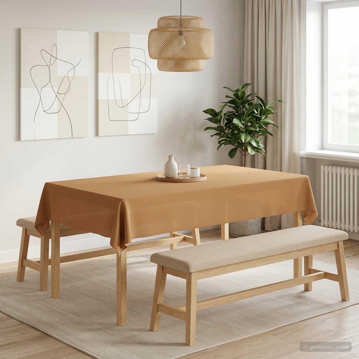 Vidaxl tafelkleed 5 st rechthoekig beige 140 x 220 cm polyester