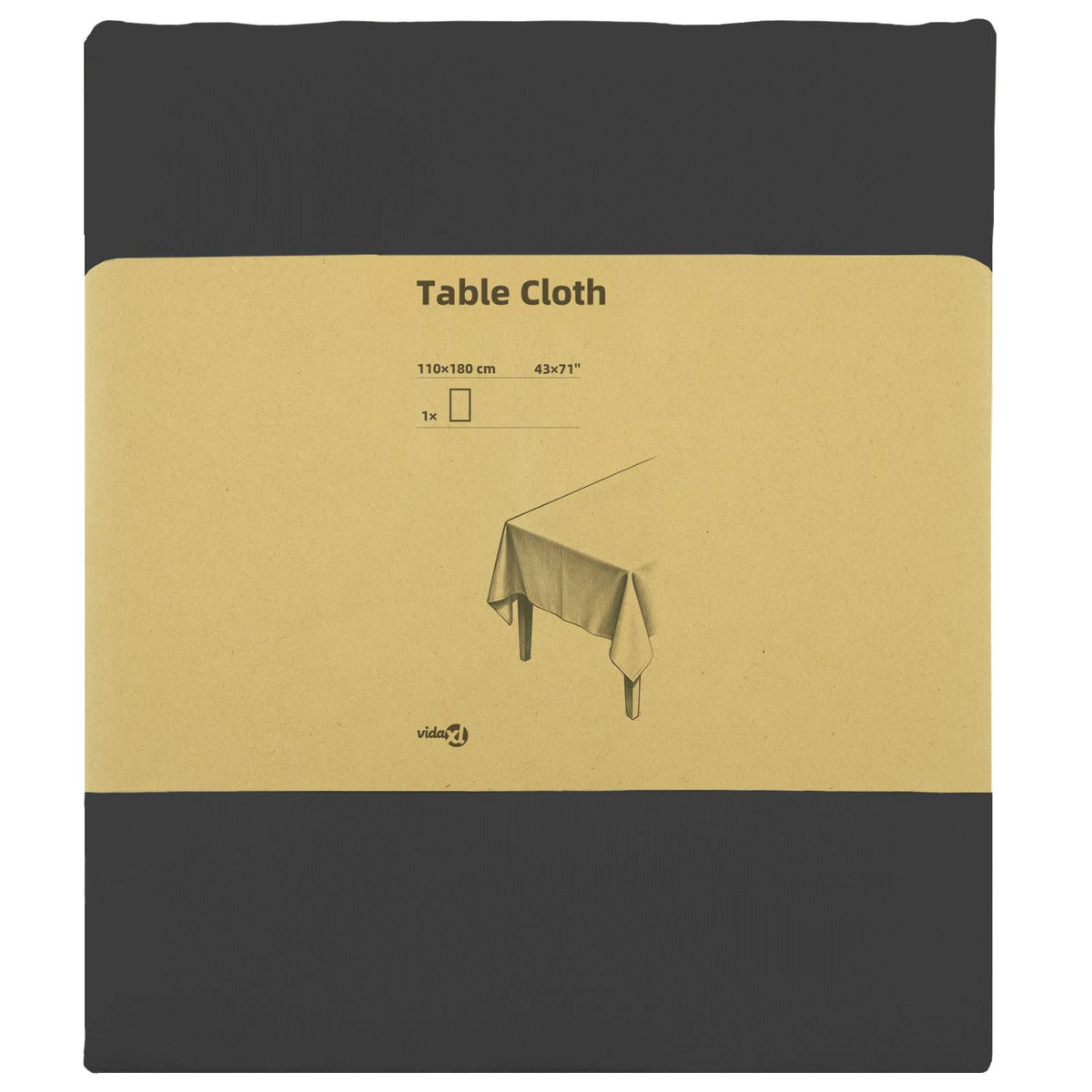 Vidaxl tafelkleed rechthoekig donkergrijs 110 x 180 cm polyester