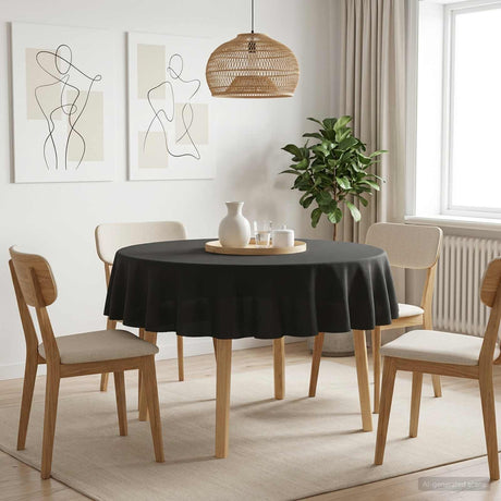 Vidaxl tafelkleed rond donkergrijs ø 140 cm polyester