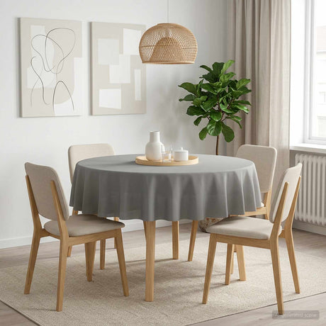 Vidaxl tafelkleed rond lichtgrijs ø 140 cm polyester
