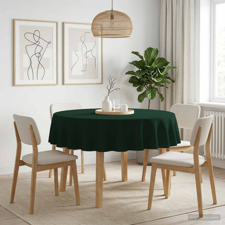 Vidaxl tafelkleed 5 st rond donkergroen ø 140 cm polyester