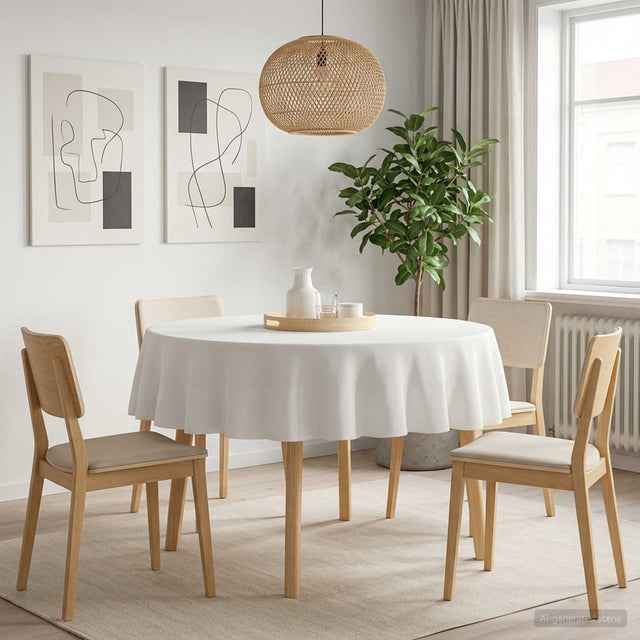 Vidaxl tafelkleed rond wit ø 140 cm polyester