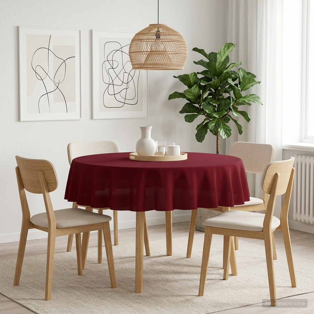 Vidaxl tafelkleed rond wijnrood ø 140 cm polyester