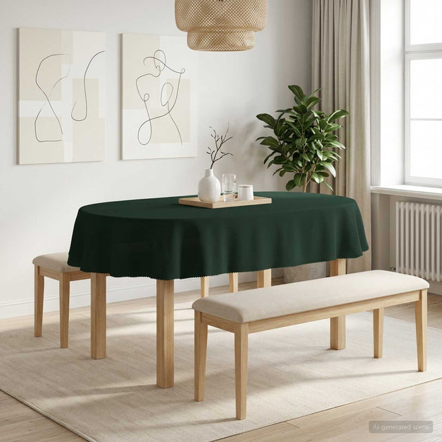 Vidaxl tafelkleed ovaal donkergroen 130 x 180 cm polyester