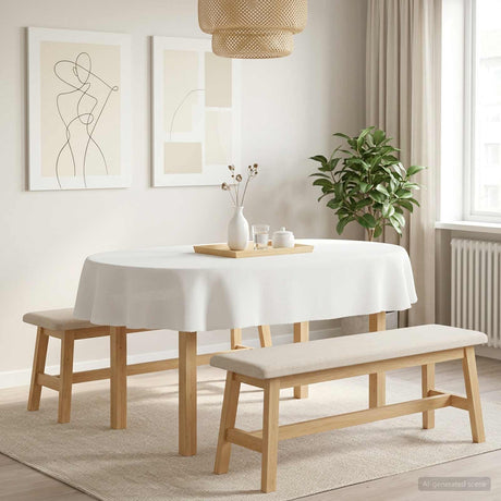Vidaxl tafelkleed ovaal wit 130 x 180 cm polyester