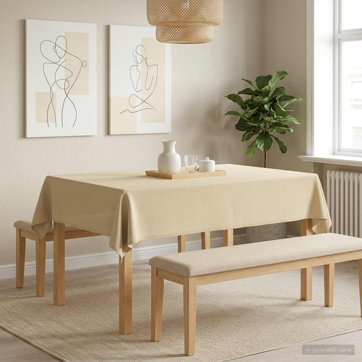 Vidaxl tafelkleed rechthoekig crèmewit 110 x 140 cm