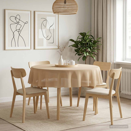 Vidaxl tafelkleed rond beige ø 140 cm