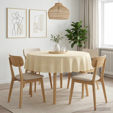 Vidaxl tafelkleed 5 st rond crèmewit ø 180 cm