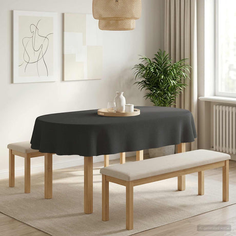 Vidaxl tafelkleed ovaal donkergrijs 130 x 220 cm