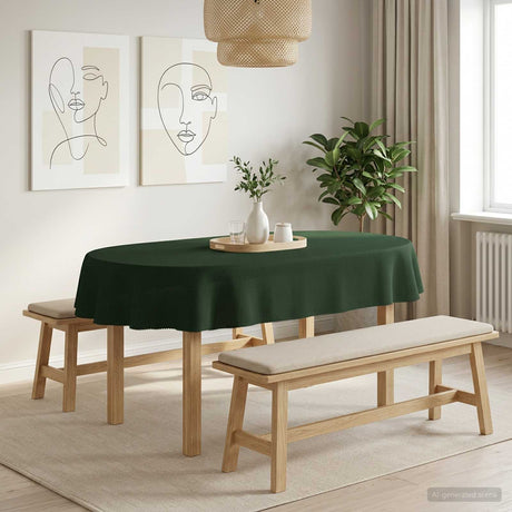 Vidaxl tafelkleed ovaal donkergroen 130 x 180 cm