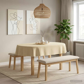 Vidaxl tafelkleed ovaal crèmewit 130 x 180 cm
