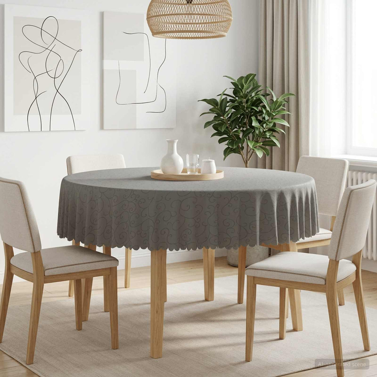 Vidaxl tafelkleed rond lichtgrijs ø 140 cm