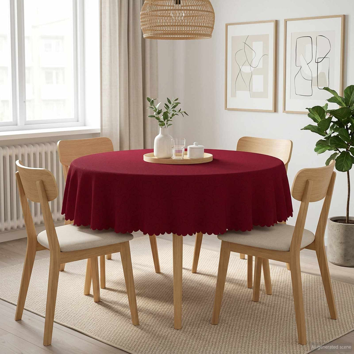 Vidaxl tafelkleed rond wijnrood ø 160 cm