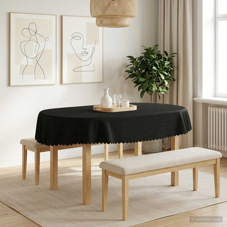 Vidaxl tafelkleed ovaal donkergrijs 130 x 180 cm