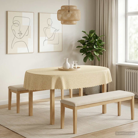Vidaxl tafelkleed ovaal crèmewit 130 x 180 cm