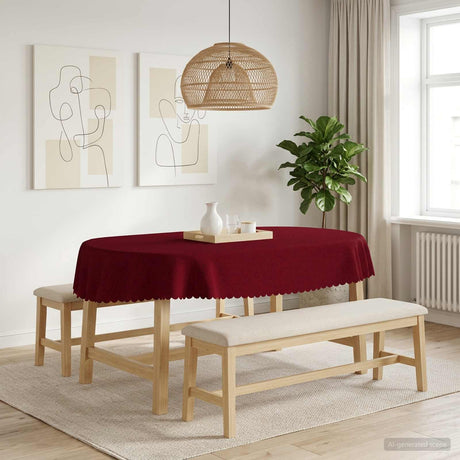 Vidaxl tafelkleed ovaal wijnrood 130 x 180 cm