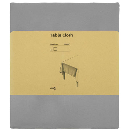 Vidaxl tafelkleed 5 st vierkant lichtgrijs 90 x 90 cm polyester