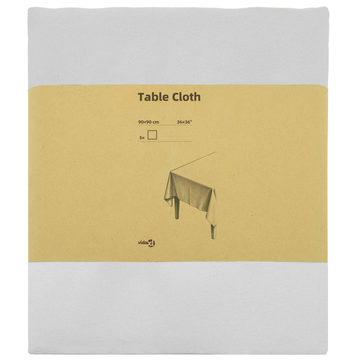 Vidaxl tafelkleed 5 st vierkant wit 90 x 90 cm polyester