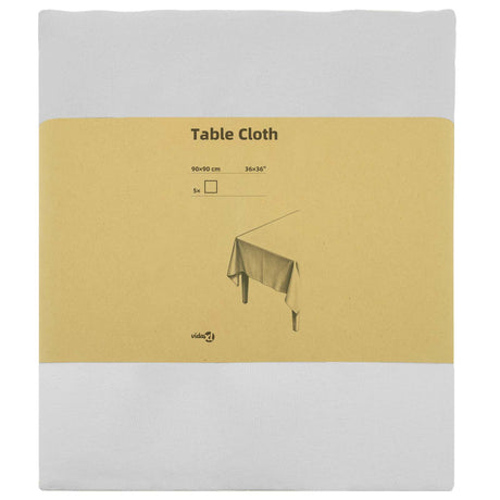 Vidaxl tafelkleed 5 st vierkant wit 90 x 90 cm polyester