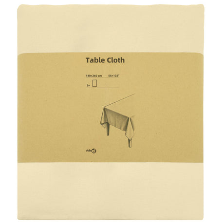 Vidaxl tafelkleed 5 st rechthoekig crèmewit 140 x 260 cm polyester