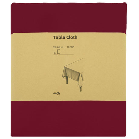 Vidaxl tafelkleed 5 st rechthoekig wijnrood 140 x 260 cm polyester