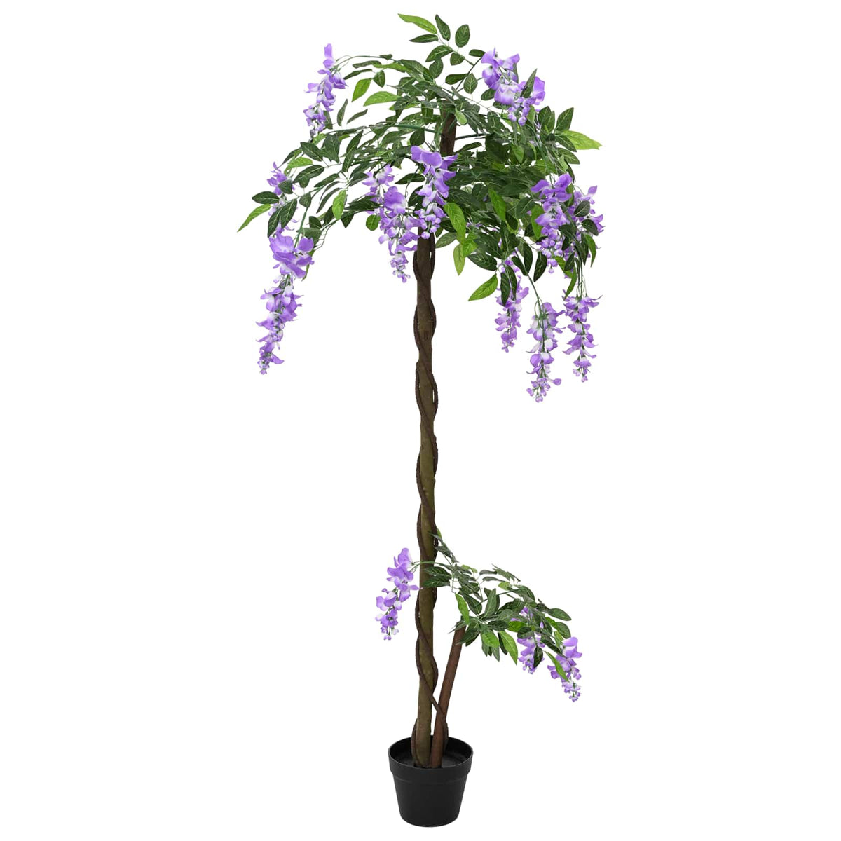 Vidaxl artificial bean flower tree paars 80 x 18 x 160 cm stof en hout