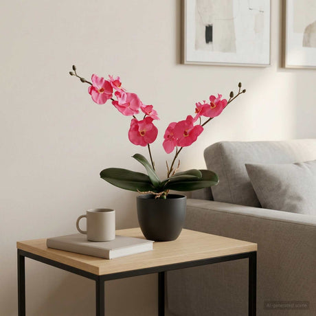 Vidaxl kunstorchidee plant rood 36 x 10 x 30 cm stof, pe en peva