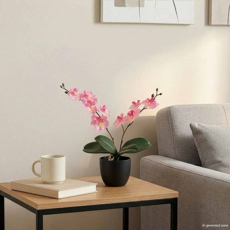 Vidaxl kunstorchidee plant roze 36 x 10 x 30 cm stof, pe en peva