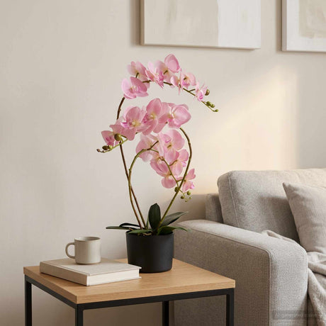 Vidaxl kunstorchidee met pot roze 45 x 15 x 65 cm stof, pe en peva
