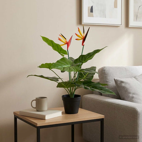 Vidaxl kunst strelitzia plant groen 65 x 13 x 55 cm stof, pe en peva