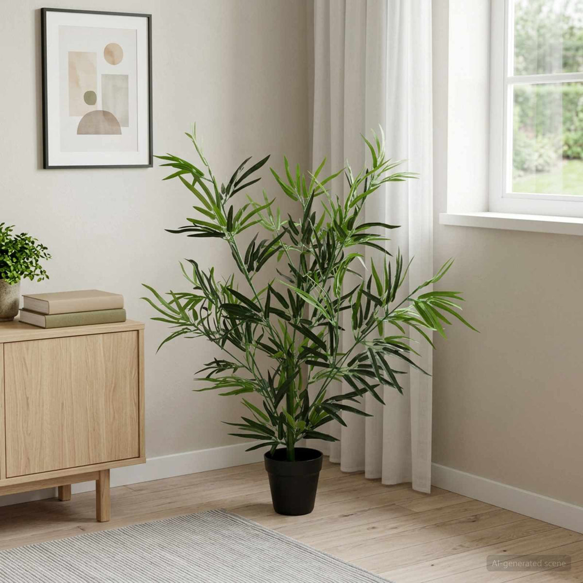 Vidaxl nepp bambo boom groen 90 x 14 x 80 cm stof en bamboe