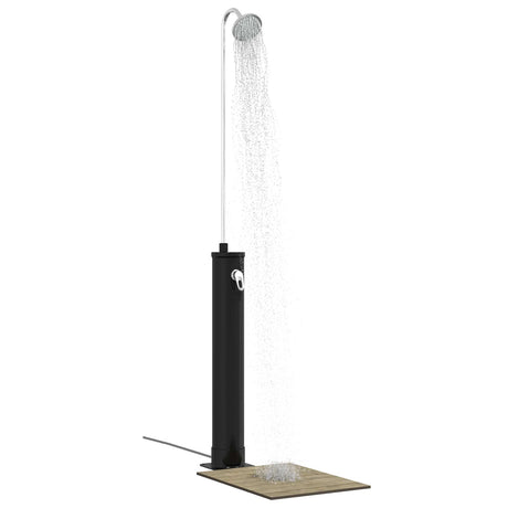 Vidaxl zonne douche met douchekop 20 l pvc, abs, zinklegering zwart