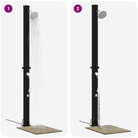 Vidaxl zonne-douche met douchekop en kraan 20 l pvc, abs, zinklegering