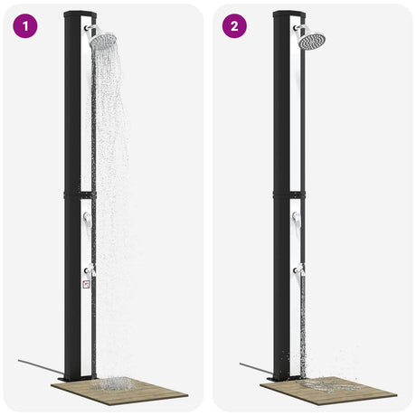 Vidaxl zonne-douche met douchekop en kraan 40 l pvc, abs, zinklegering