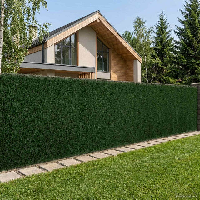 Vidaxl kunstmatige omheining donkergroen 1,5 x 4 m pvc en staal