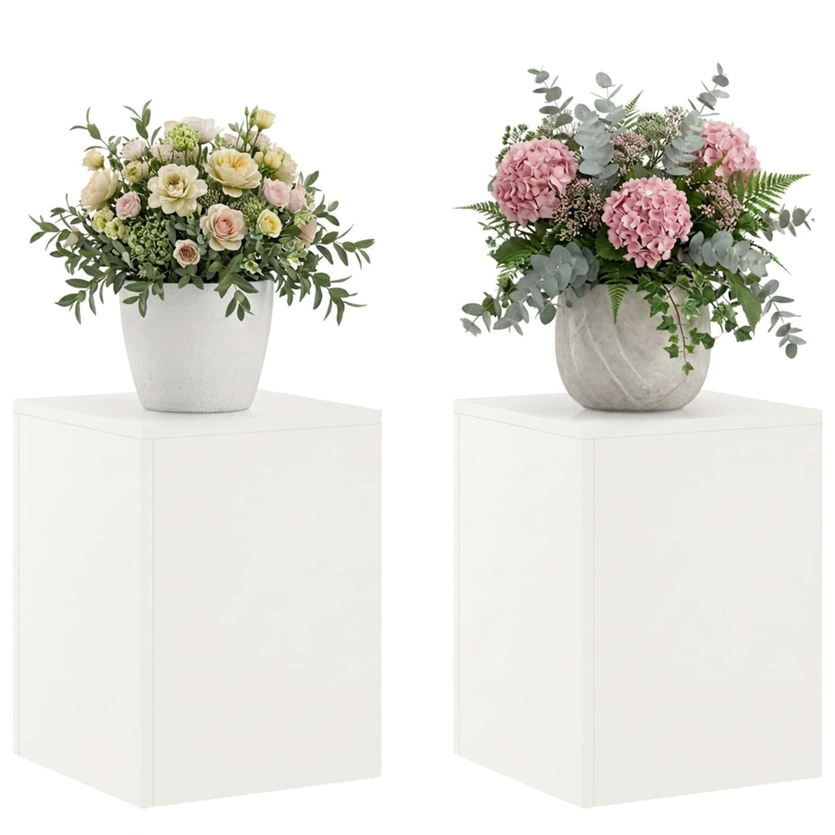 Vidaxl plantenstandaard 2 pcs wit 30 x 30 x 40 cm staal