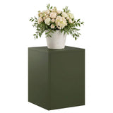 Vidaxl plantenstandaard olijfgroen 30 x 30 x 40 cm weervast staal