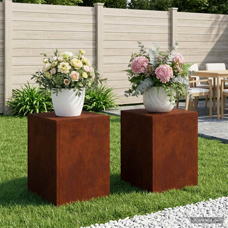 Vidaxl plantenstandaard 2 pcs roestkleurig 30 x 30 x 40 cm