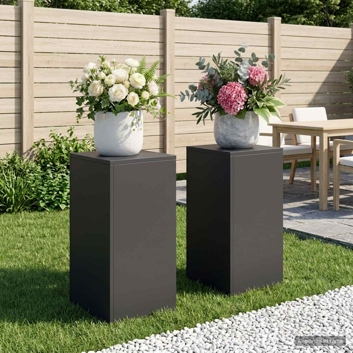 Vidaxl plantenstandaard 2 pcs zwart 30 x 30 x 60 cm staal