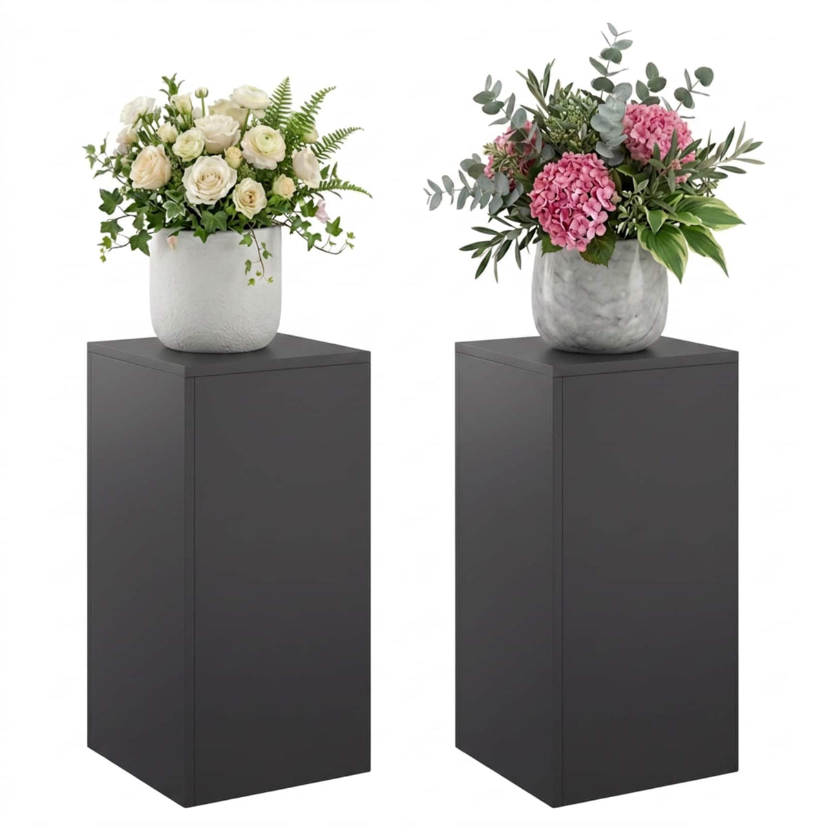 Vidaxl plantenstandaard 2 pcs zwart 30 x 30 x 60 cm staal