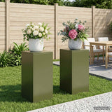 Vidaxl plantenstandaard 2 pcs olijfgroen 30 x 30 x 60 cm staal