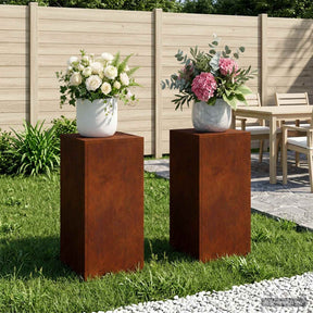 Vidaxl plantenstandaard 2 pcs roestkleurig 30 x 30 x 60 cm