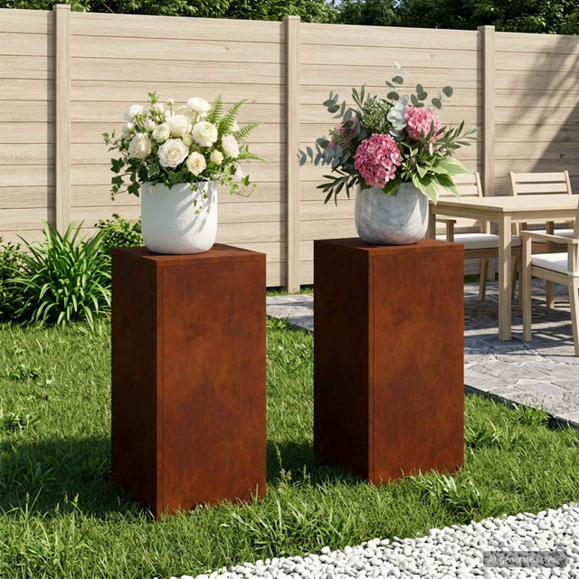 Vidaxl plantenstandaard 2 pcs roestkleurig 30 x 30 x 60 cm