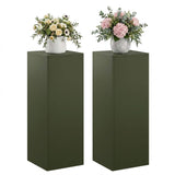 Vidaxl plantenstandaard 2 pcs olijfgroen 30 x 30 x 80 cm staal