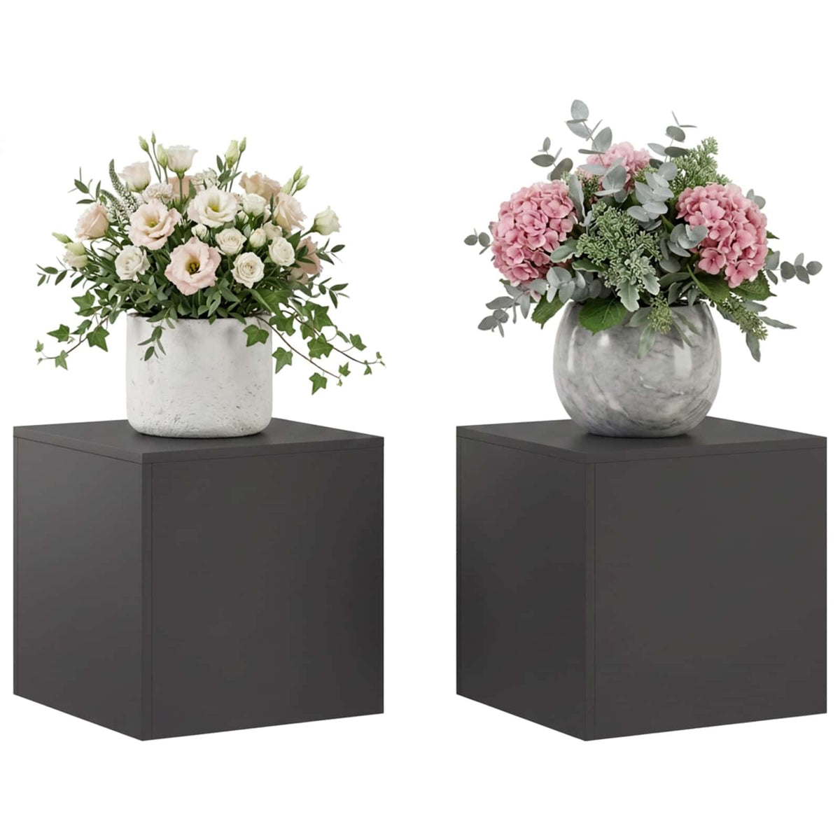 Vidaxl plantenstandaard 2 pcs zwart 40 x 40 x 40 cm staal