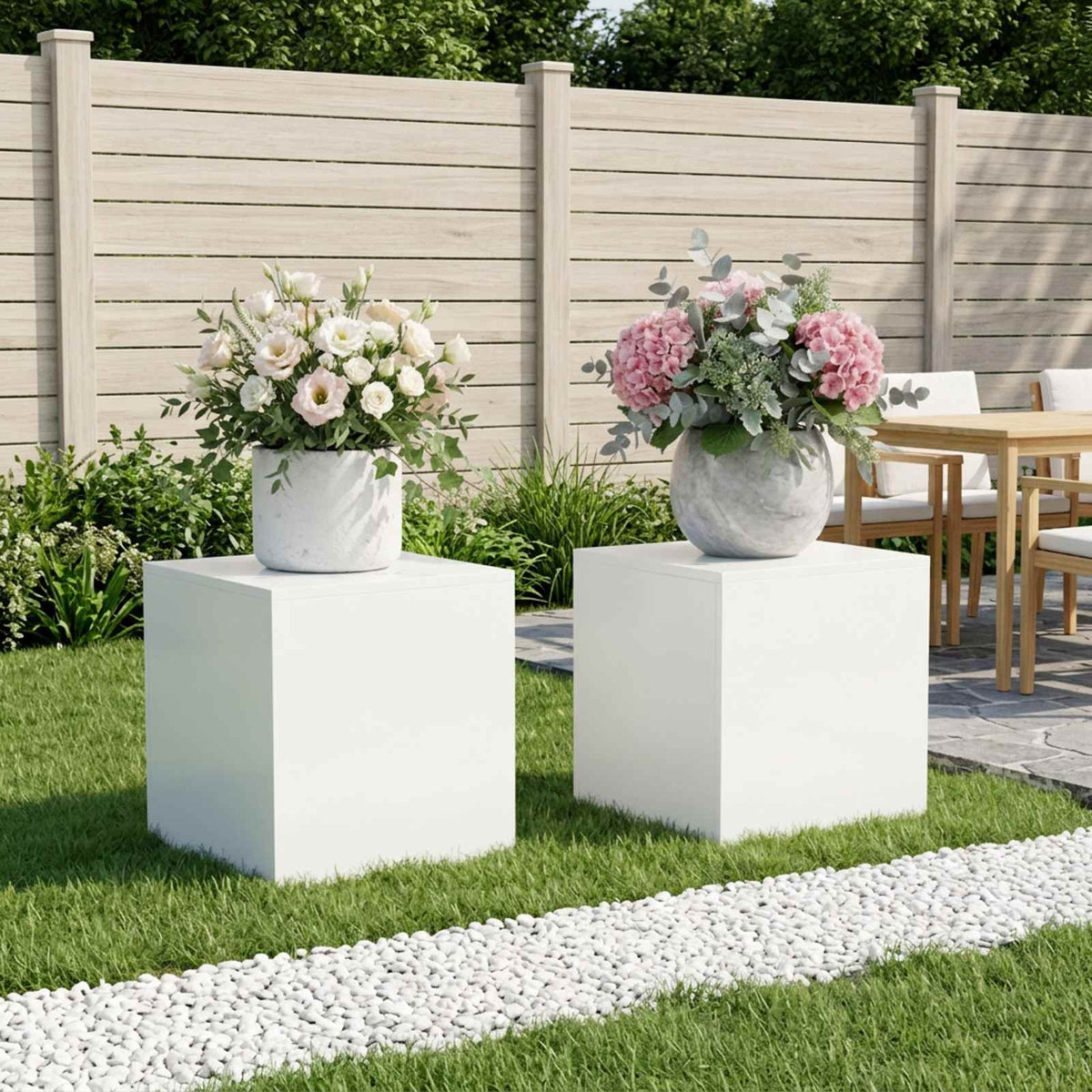 Vidaxl plantenstandaard 2 pcs wit 40 x 40 x 40 cm staal