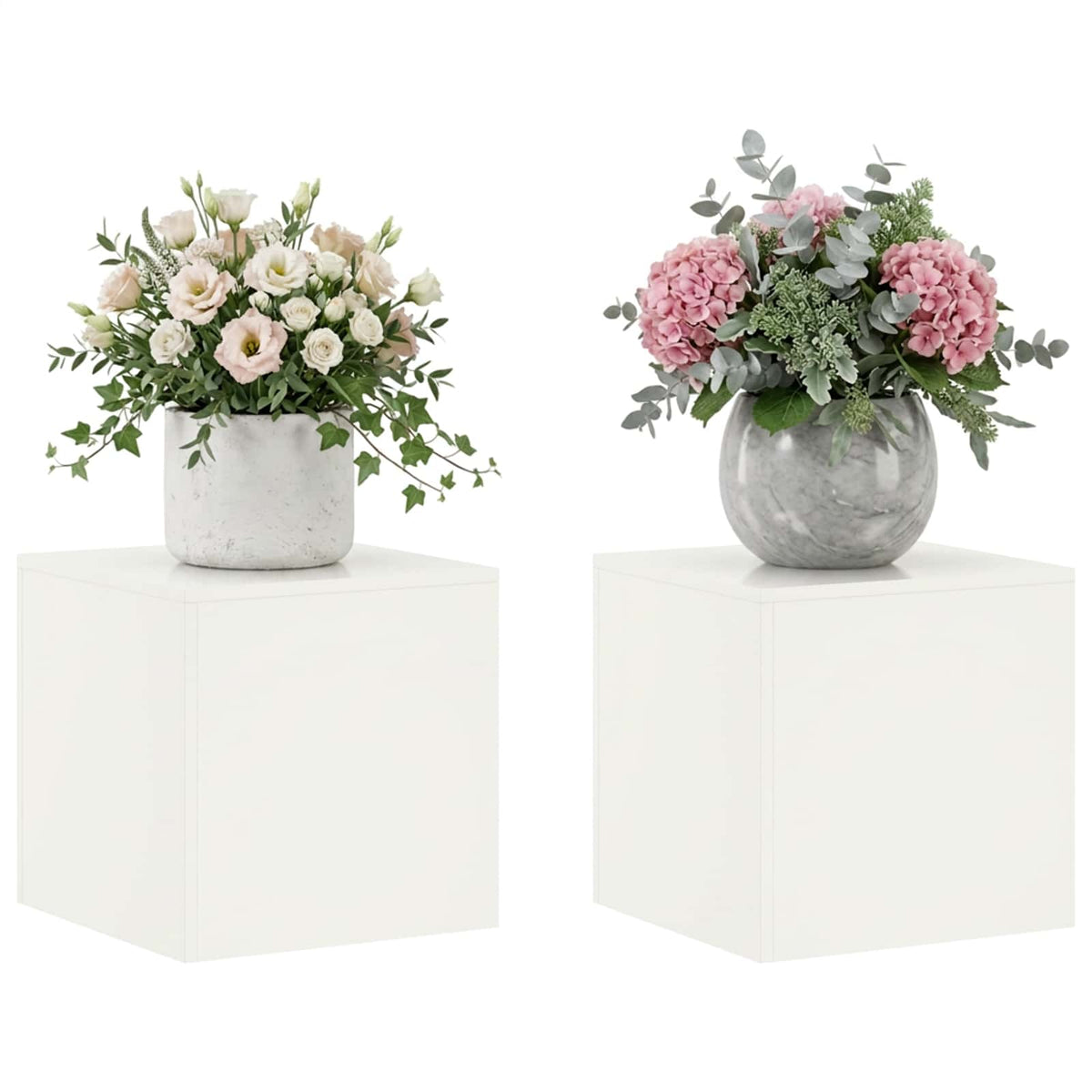 Vidaxl plantenstandaard 2 pcs wit 40 x 40 x 40 cm staal