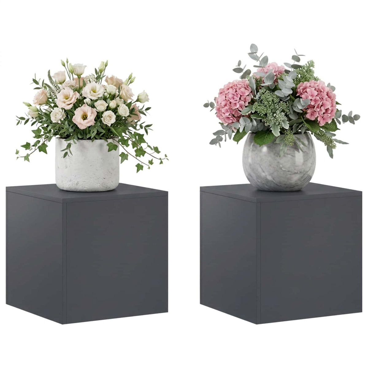Vidaxl plantenstandaard 2 pcs antraciet 40 x 40 x 40 cm